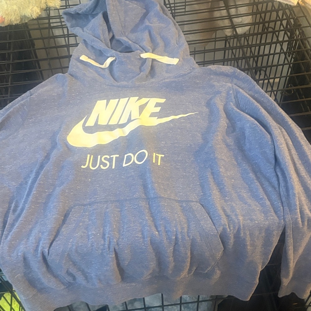 Nike Light Blue Hoodie with White Logo